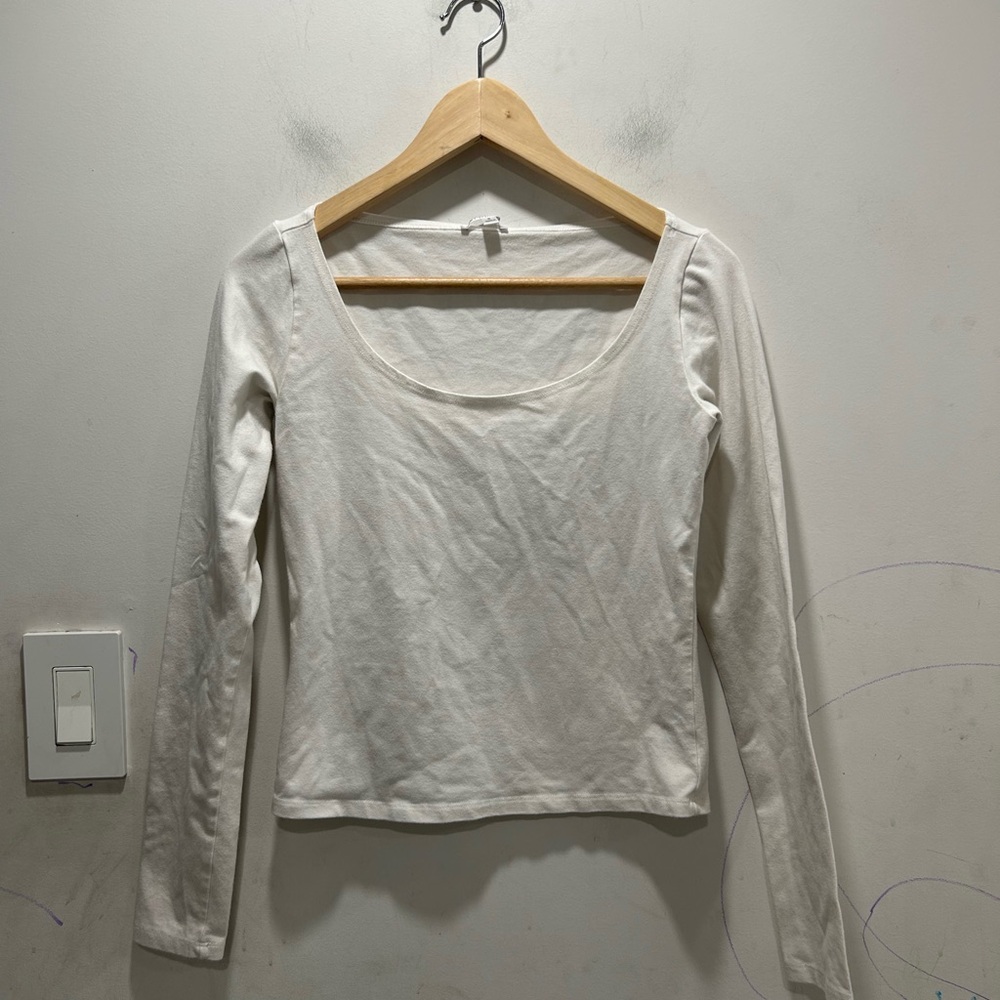 Reformation Cream Long Sleeve Top